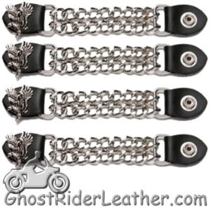 Set of Four Soaring Eagle Vest Extenders with Chrome Chain - AC1098-E-DL