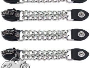 Set of Four Motorcycle Vest Extenders with Chrome Chain - AC1100-DL