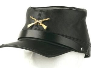Leather Rebel Cap - Men's - Crossed Rifles - Adjustable Back - AC30-DL