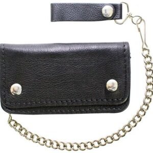 Leather Chain Wallet - Heavy Duty - Naked Leather - Bifold - 6 Inch - AC50-11HD-DL