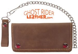 Leather Chain Wallet - Heavy Duty - Brown - AC51-11-BRN3-DL