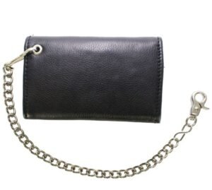 Naked leather chain wallet.