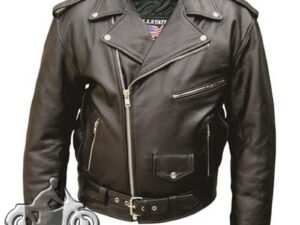 Men's Leather Motorcycle Jacket - Up To Size 66 - Biker Jacket - AL2001-AL