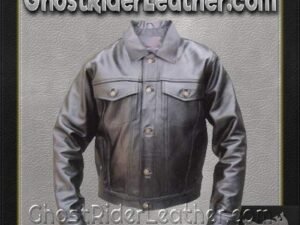 Denim Style Leather Biker Jacket  / SKU GRL-AL2013-AL