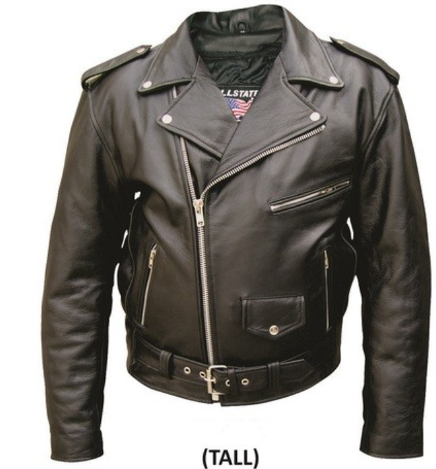 Leather Motorcycle Jacket - Men's - Tall - Up To Size 66 - Biker Jacket - AL2017-TALL-AL - Image 2
