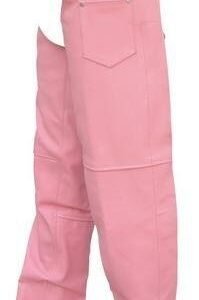 Ladies Hip Hugger Pink Leather Motorcycle Chaps - SKU AL2421-PINK-AL