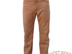 Leather Pants - Men's - Brown Buffalo - Motorcycle - AL2505-AL