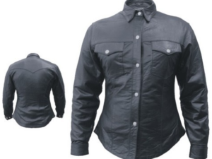 Leather Shirt - Women's - Snap Closure - Lambskin - AL2680-AL