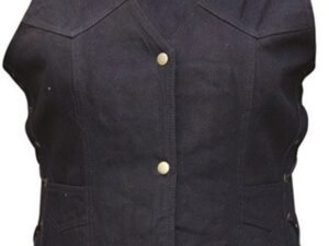 Denim Vest - Women's - Black - Gun Pockets - Side Laces - AL2981-AL