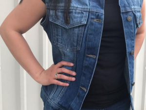 Blue Denim Vest - Women's -  Rub Off Front and Back - AL2991-AL