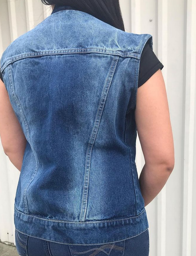 Blue Denim Vest - Women's - Rub Off Front and Back - AL2991-AL - Image 3