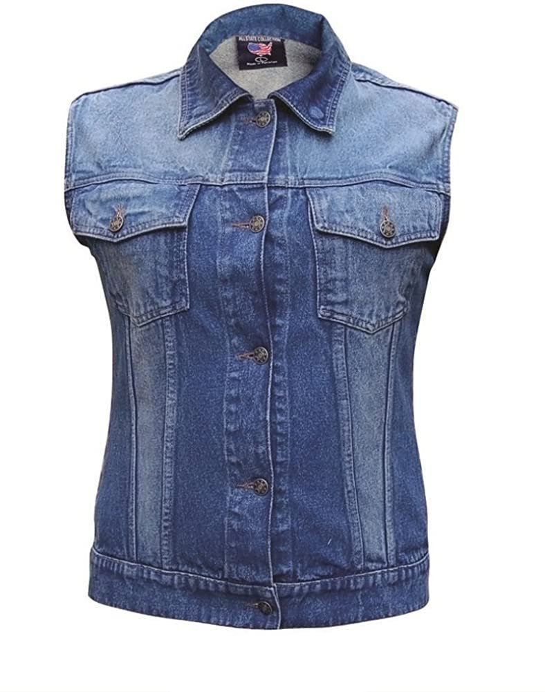 Blue Denim Vest - Women's - Rub Off Front and Back - AL2991-AL - Image 6