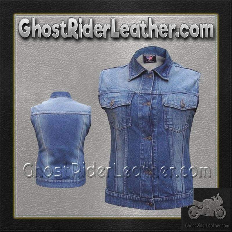 Blue Denim Vest - Women's - Rub Off Front and Back - AL2991-AL - Image 9