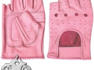 Leather Gloves - Women's - Pink - Fingerless - Perforated - AL3012-AL