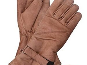 Leather Gloves  - Men's - Brown - Gauntlet - Motorcycle Riding - AL3053-AL