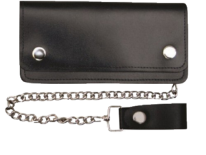 Leather Chain Wallet - 6 Inch Bifold - Biker - Motorcycle - AL3201-AL