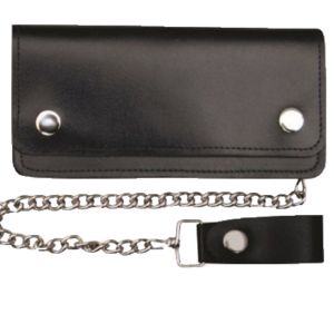 Leather Chain Wallet - 6 Inch Bifold - Biker - Motorcycle - AL3201-AL