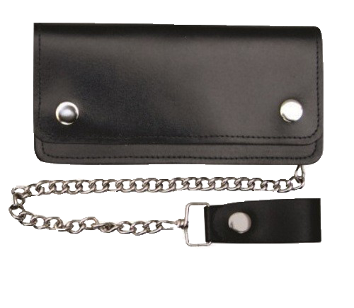 Leather Chain Wallet - 6 Inch Bifold - Biker - Motorcycle - AL3201-AL