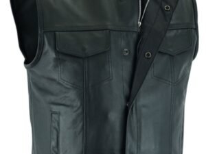 Leather Motorcycle Vest - Men's - Gun Pockets - Up To 12XL - Big and Tall - AM9192-RC