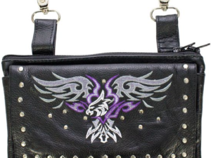 Leather Belt Bag - Purple - Eagle Design - Handbag - BAG35-EBL3-PURP-DL
