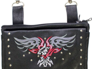 Leather Belt Bag - Red - Eagle Design - Handbag - BAG35-EBL3-RED-DL