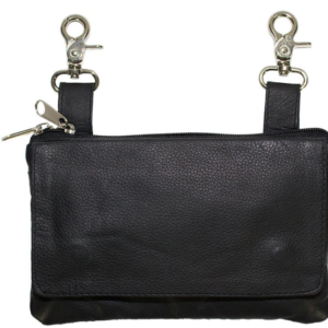 Leather Belt Bag - Black - Plain - Handbag - BAG35-PLAIN-DL