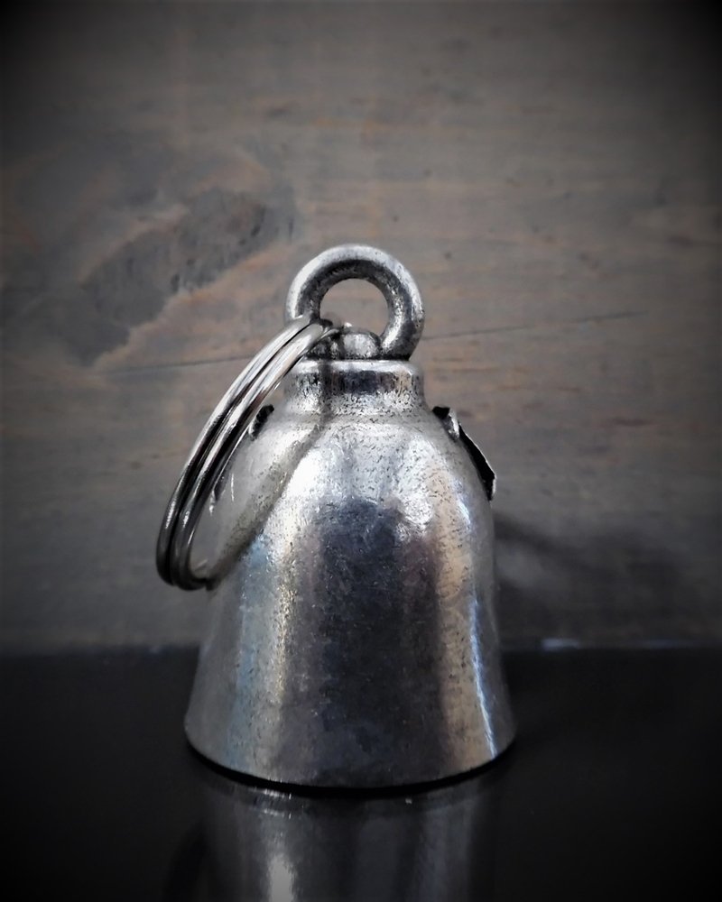 Skull Batwing Diamond - Pewter - Motorcycle Gremlin Bell - Made In USA - SKU BB103-DS - Image 2