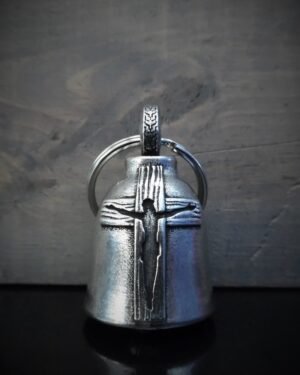 Jesus Cross - Pewter - Motorcycle Spirit Bell - Made In USA - SKU BB108-DS