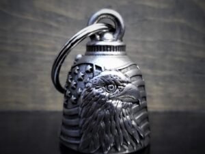 Eagle With USA Flag - Pewter - Motorcycle Ride Bell - Made In USA - SKU BB23-DS
