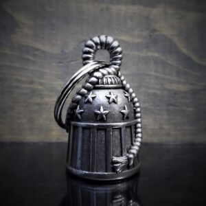 Stars and Stripes - Pewter - Motorcycle Gremlin Bell - Made In USA - SKU BB26-DS