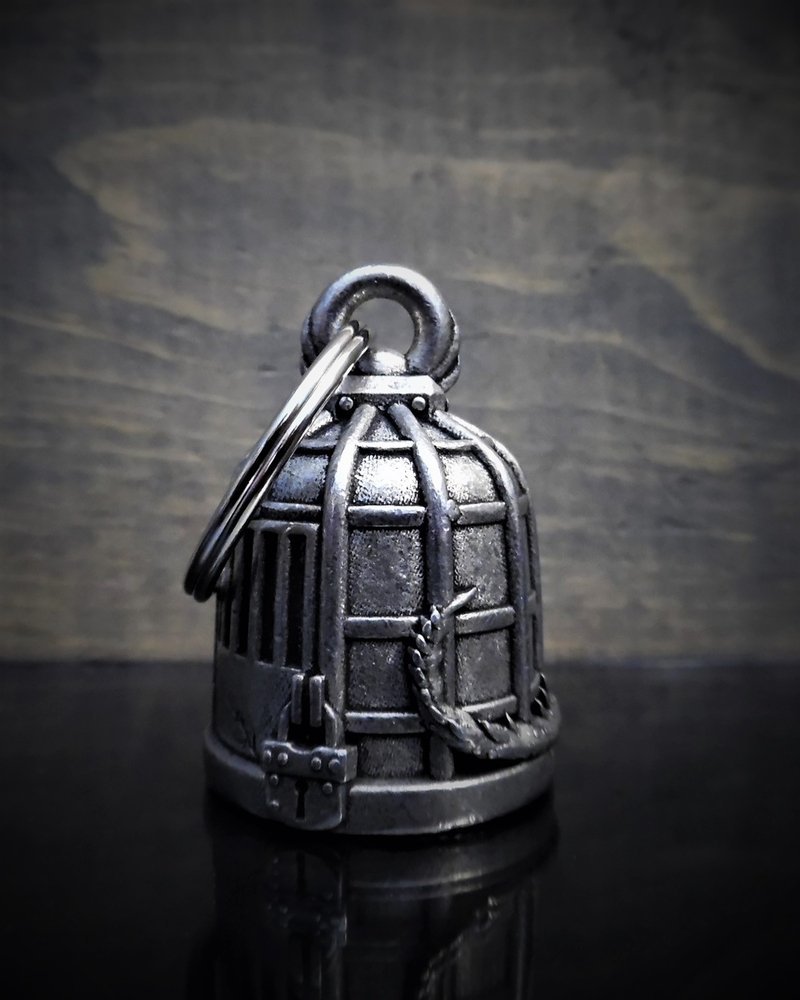 Caged Gremlin - Pewter - Motorcycle Ride Bell - Made In USA - SKU BB28-DS - Image 2