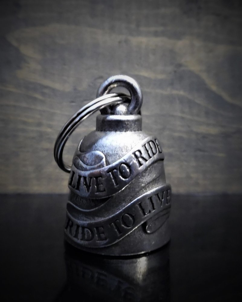 Motorcycle Live To Ride - Pewter - Motorcycle Gremlin Bell - Made In USA - SKU BB33-DS - Image 2