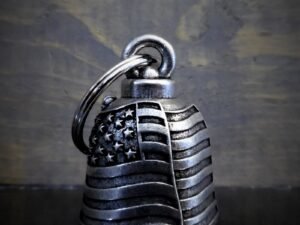 USA Flag - Pewter - Motorcycle Gremlin Bell - Made In USA - SKU BB34-DS