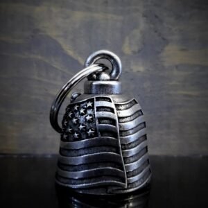 USA Flag - Pewter - Motorcycle Gremlin Bell - Made In USA - SKU BB34-DS