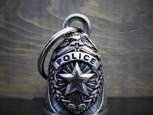 Police - Star - Pewter - Motorcycle Spirit Bell - Made In USA - SKU BB47-DS