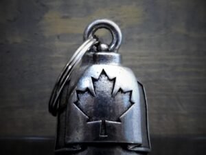 Canadian Flag - Pewter - Motorcycle Spirit Bell - Made In USA - SKU BB50-DS