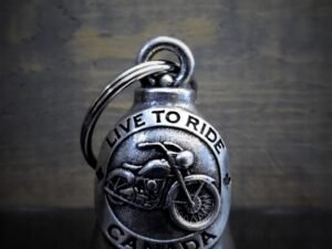 Live To Ride Canada - Pewter - Motorcycle Gremlin Bell - Made In USA - SKU BB52-DS
