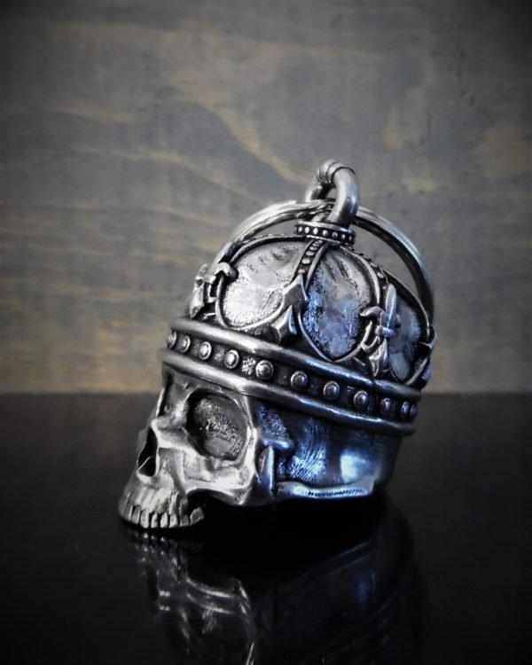 King Skull - Pewter - Motorcycle Gremlin Bell - Made In USA - SKU BB57-DS - Image 2