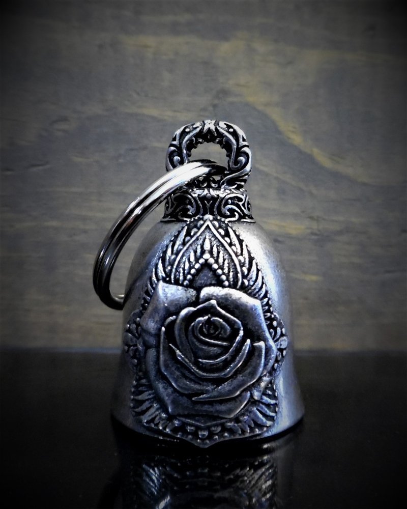 Mandala Skull Rose - Pewter - Motorcycle Spirit Bell - Made In USA - SKU BB65-DS - Image 2