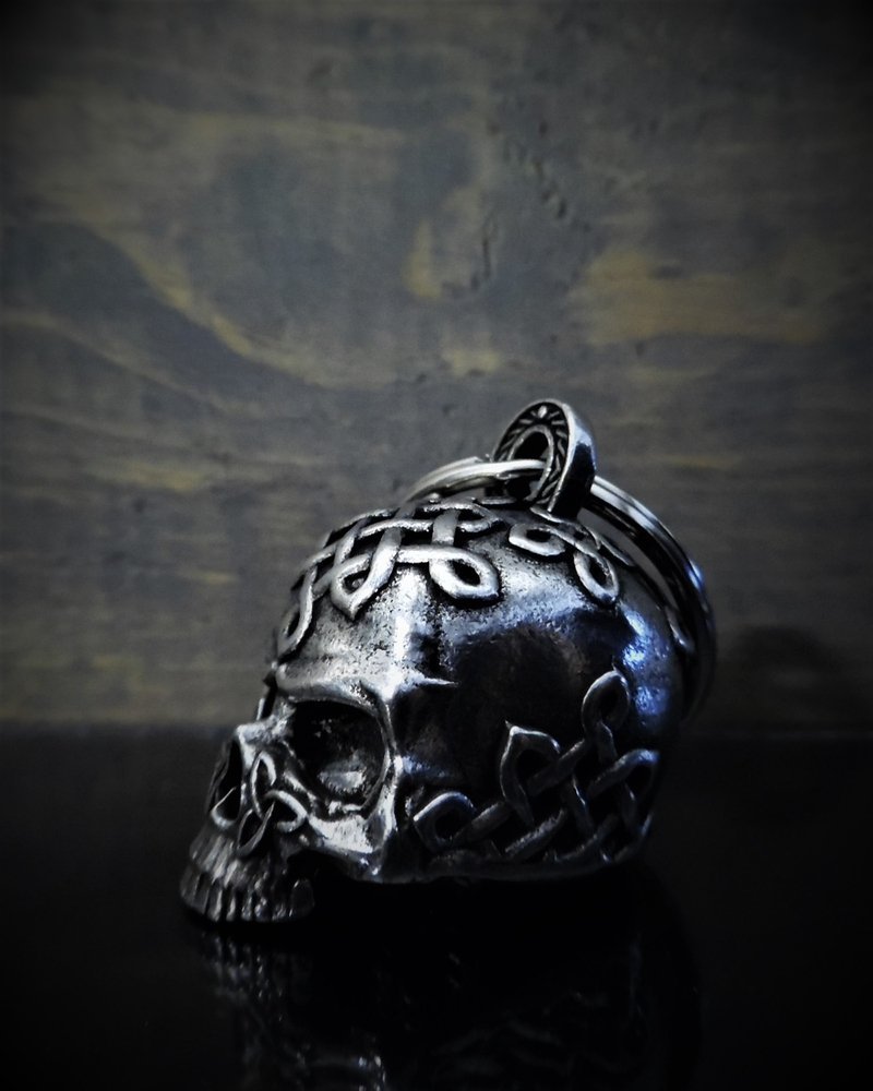 Celtic Skull - Pewter - Motorcycle Spirit Bell - Made In USA - SKU BB70-DS - Image 2