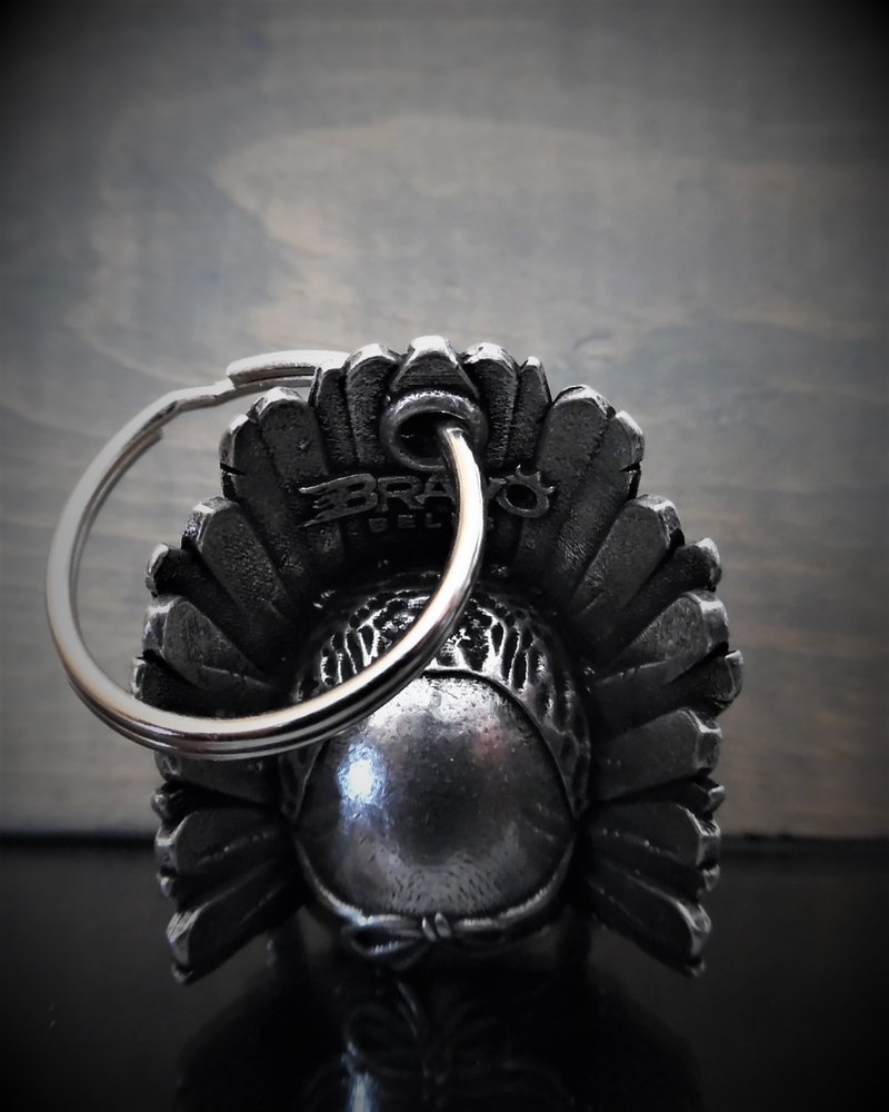 Indian Skull Diamond - Pewter - Motorcycle Spirit Bell - Made In USA - SKU BB74-DS - Image 3
