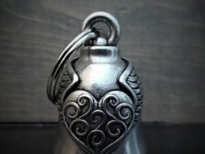 Heart Wing - Pewter - Motorcycle Spirit Bell - Made In USA - SKU BB85-DS
