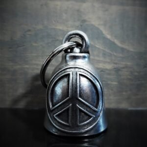 Peace Sign - Pewter - Motorcycle Gremlin Bell - Made In USA - SKU BB90-DS