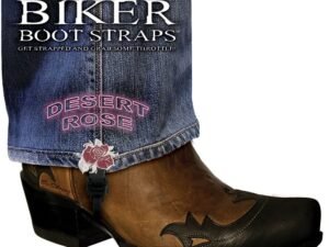 Pair of Biker Boot Straps - 4 Inch - Desert Rose - Motorcycle - BBS-DR4-DS