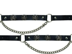 Pair of Biker Boot Chains - Spider In Web - Motorcycle - BC13-DL