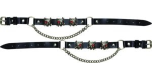 Pair of Biker Boot Chains - Pirate Skull - Motorcycle - BC14-DL