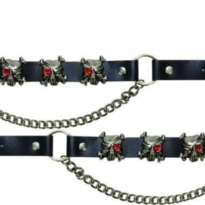 Pair of Biker Boot Chains - Pirate Skull - Motorcycle - BC14-DL
