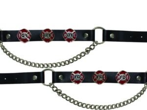Pair of Biker Boot Chains - Fire Department - Motorcycle - BC16-DL