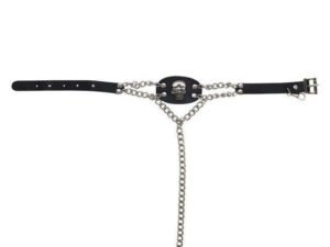 Pair of Women's Biker Boot Chains - Chrome Skull - BCN101-DL