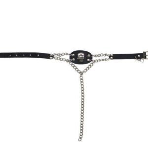 Pair of Women's Biker Boot Chains - Chrome Skull - BCN101-DL